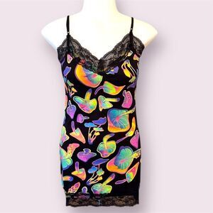 BODYRAGE Psychedelic Neon Mushroom Bodycon Mini Dress